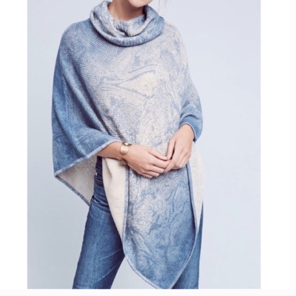 Petanu By Pashma Anthro Silk Cashmere Wool Poncho